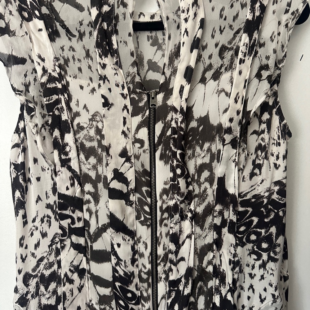 All Saints Fleur Wing Pleated Mini  Dress Size 8 - Picture 9 of 14